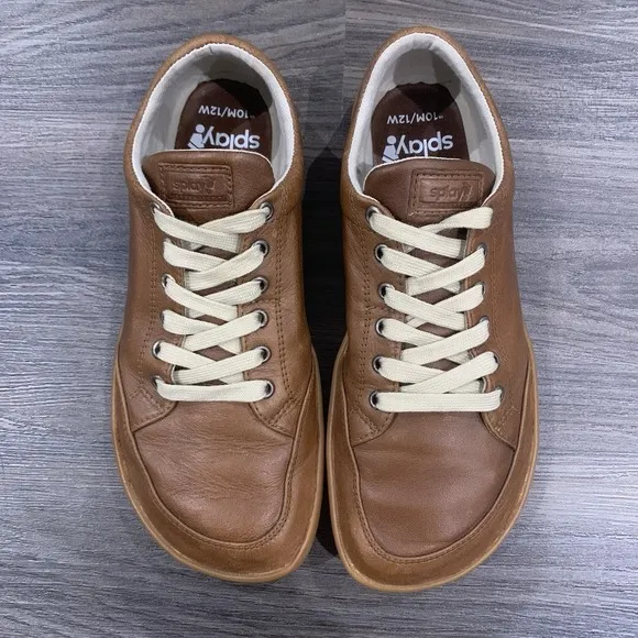 Splay Freestyle Mens Size 10 Chestnut Leather Barefoot Comfort Lace Up Shoes
