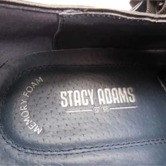 Stacy Adams Jennings Cap Toe Double Monk Black Leather Shoes Size 11