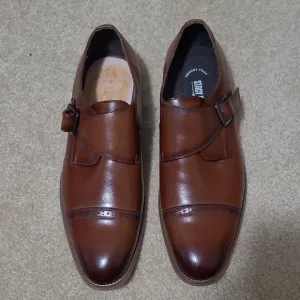 Stacy Adams Sz 11 Men's Cognac Brown Leather Monkstrap Shoes