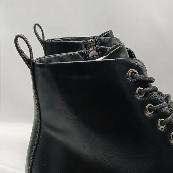 Steve Madden Auustn Combat Boots Men's Size 12 Black Ortholite Work Moto Biker