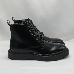 Steve Madden Auustn Combat Boots Men's Size 12 Black Ortholite Work Moto Biker