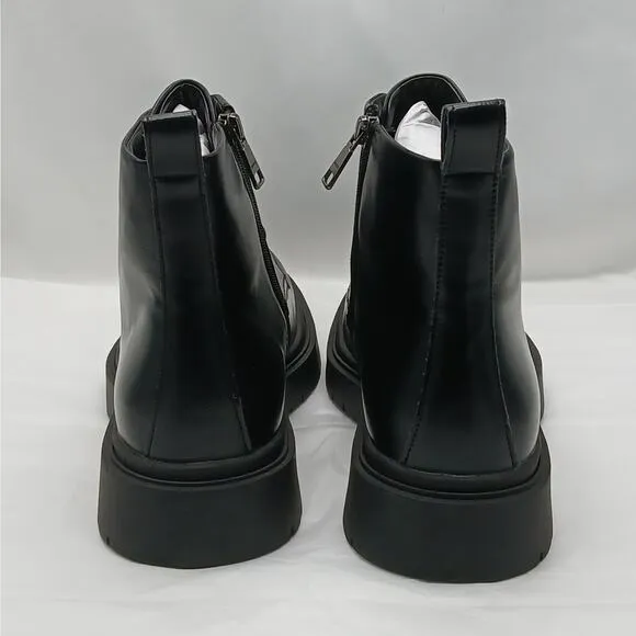 Steve Madden Auustn Combat Boots Men's Size 12 Black Ortholite Work Moto Biker