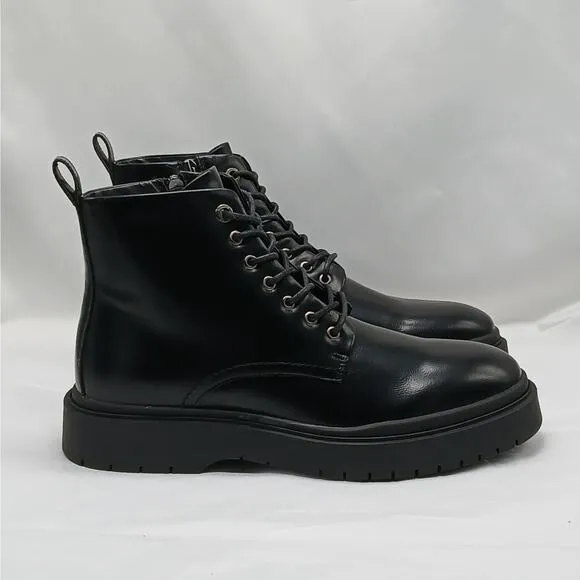 Steve Madden Auustn Combat Boots Men's Size 12 Black Ortholite Work Moto Biker