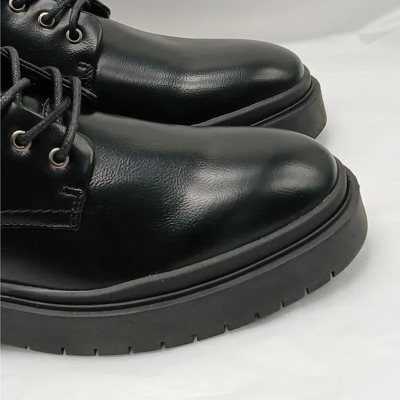 Steve Madden Auustn Combat Boots Men's Size 12 Black Ortholite Work Moto Biker
