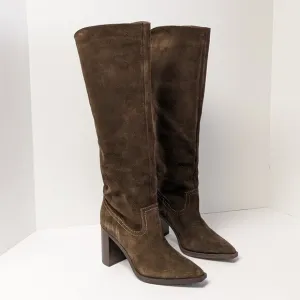 Steve Madden Emmett Knee High Boots, Brown Suede, Women's 6.5