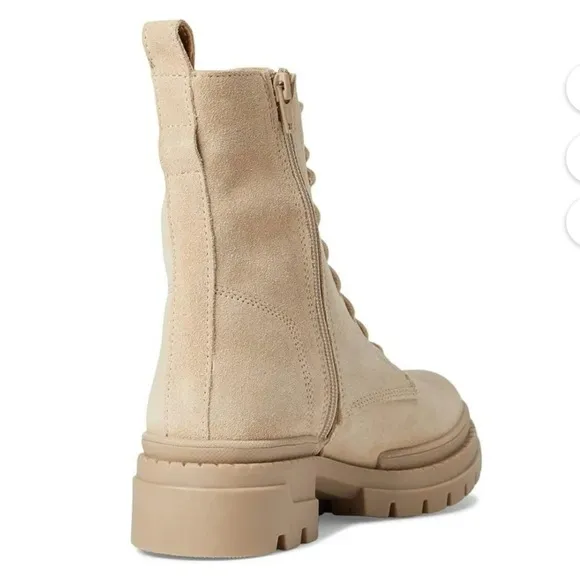 Steve Madden Jamisyn Sand Suede Ankle Chunky Combat Boots Size 9 1/2 NIB