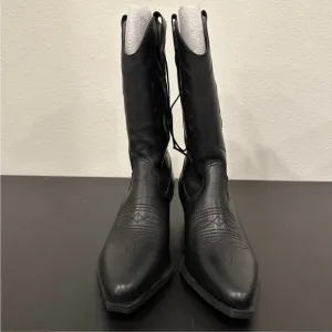 Steve Madden Western Black Leather Boots Size 6