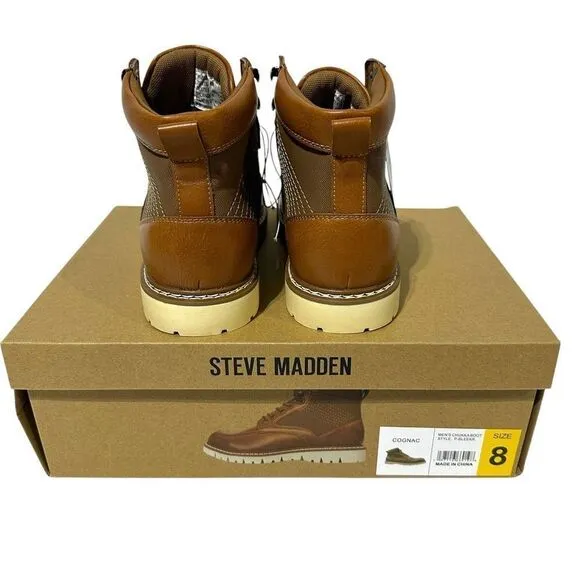 Steve Madden Men's Bleeker Boot Color Cognac Size 8