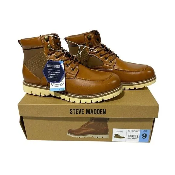 Steve Madden Men's Bleeker Boot Color Cognac Size 9