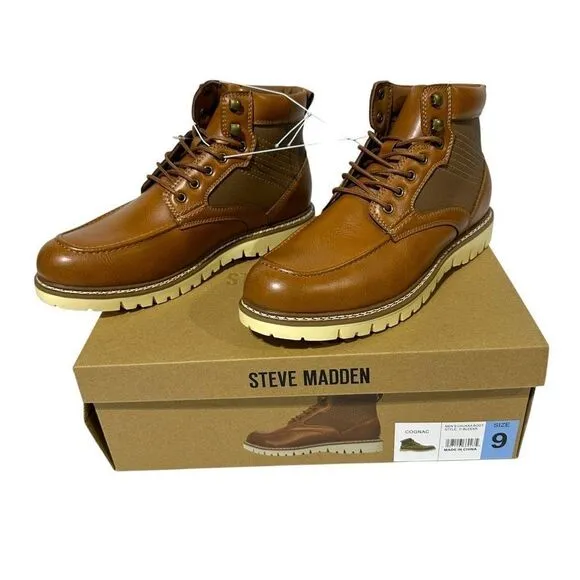 Steve Madden Men's Bleeker Boot Color Cognac Size 9