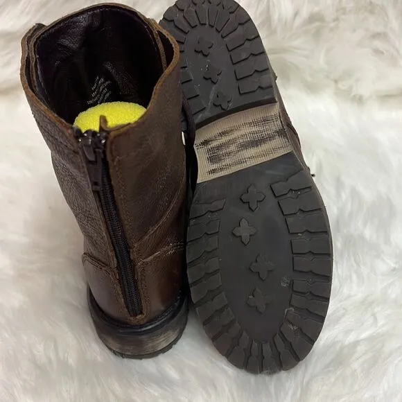 Steve Madden Brown Leather Fame Military Style Boots Fisherman Core B19B
