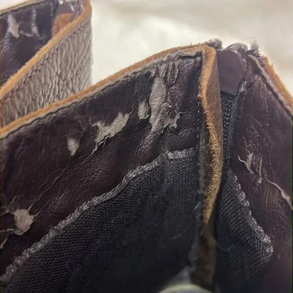 Steve Madden Brown Leather Fame Military Style Boots Fisherman Core B19B