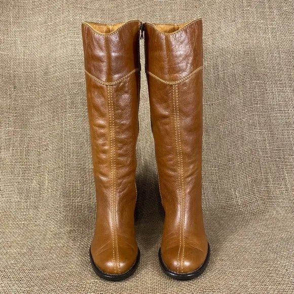 STIVALI New York Boots Heeled Zip Leather Women SZ 6.5  37