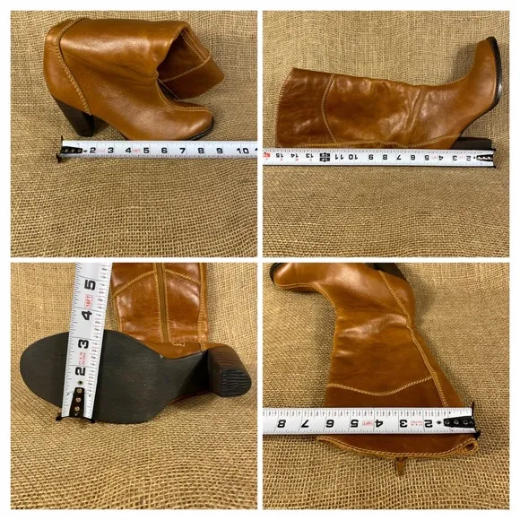 STIVALI New York Boots Heeled Zip Leather Women SZ 6.5  37