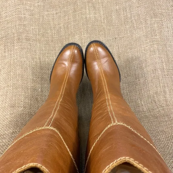STIVALI New York Boots Heeled Zip Leather Women SZ 6.5  37