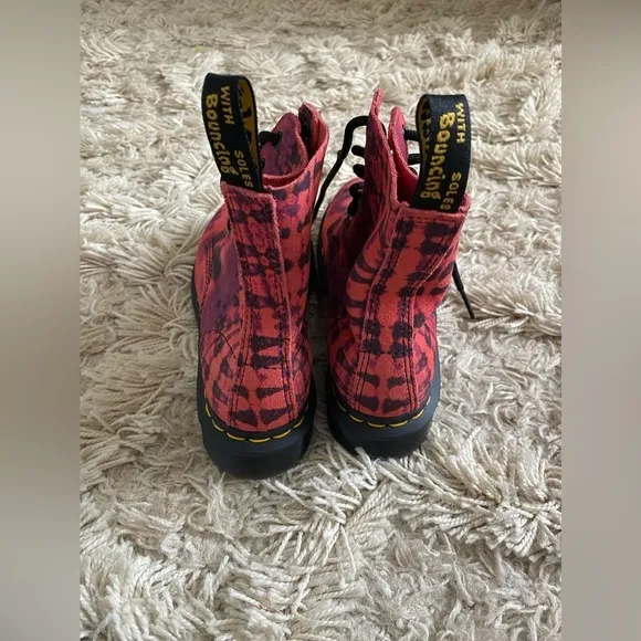 Streetwear, Edgy, Grunge Dr Martens PASCAL Summer Tie Dye Leather Combat Boots
