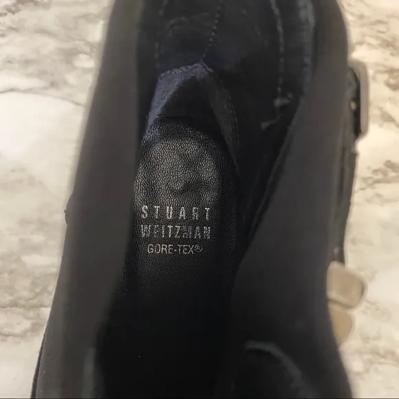 Stuart Weitzmam Goretex Moto Ankle Boots Black 5.5
