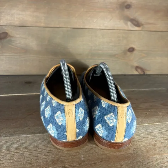stubbs wooton womens size 10.5 shoes blue slip on comfort flats loafers