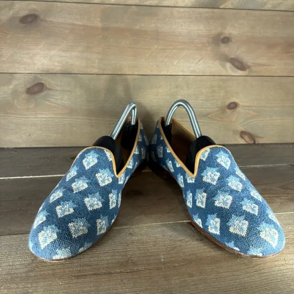 stubbs wooton womens size 10.5 shoes blue slip on comfort flats loafers