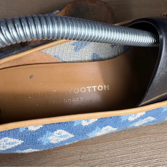 stubbs wooton womens size 10.5 shoes blue slip on comfort flats loafers