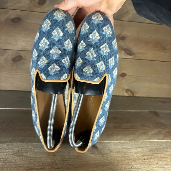 stubbs wooton womens size 10.5 shoes blue slip on comfort flats loafers