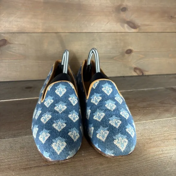 stubbs wooton womens size 10.5 shoes blue slip on comfort flats loafers