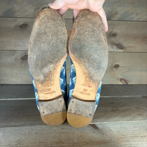stubbs wooton womens size 10.5 shoes blue slip on comfort flats loafers