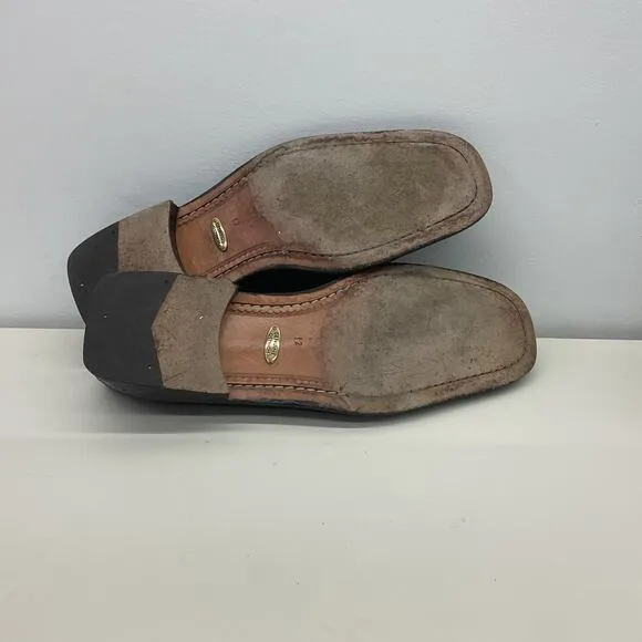 Studio Belvedere Men's Ostrich Skin Black Leather Oxford Shoes Size 12 B Used