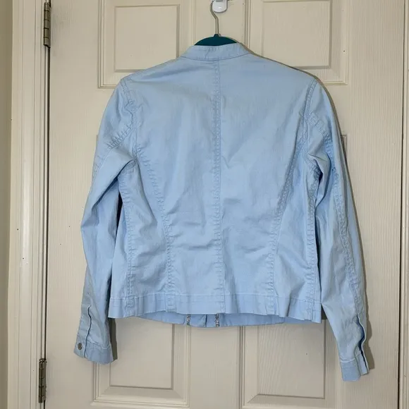 Stylish Cotton Summer Jacket Sky Blue Size 8 Medium