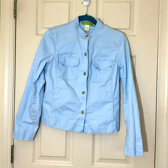 Stylish Cotton Summer Jacket Sky Blue Size 8 Medium