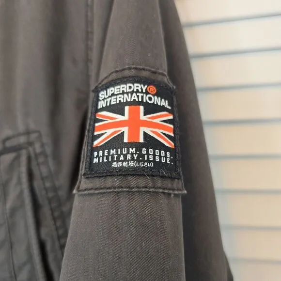 SUPERDRY Men's Rookie Utility Parka Jacket Military Issue Grey Medium Gorpcore