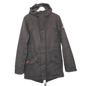 SUPERDRY Men's Rookie Utility Parka Jacket Military Issue Grey Medium Gorpcore
