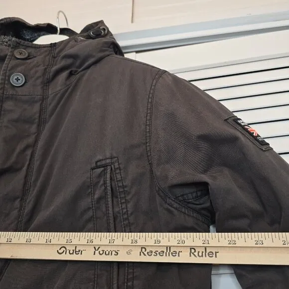 SUPERDRY Men's Rookie Utility Parka Jacket Military Issue Grey Medium Gorpcore