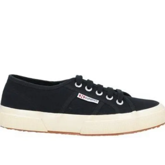 Superga canvas sneakers black &amp; cream size 7