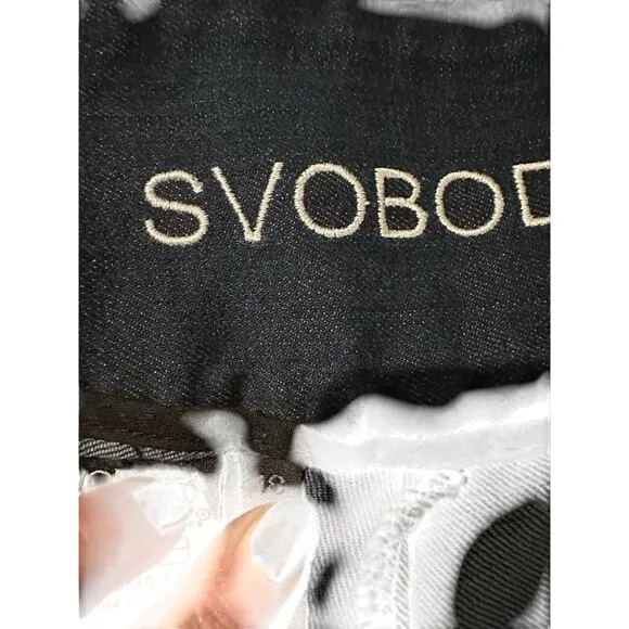 SVOBODA - Wide Leg Dark Blue Denim Jeans - Sz 18 Tall
