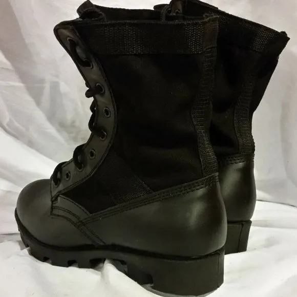 sz11R MIL-SPEC MILITARY JUNGLE COMBAT BOOTS BLACK HOT WEATHER VENTED IH 00307