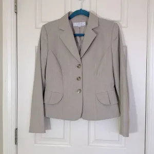 TAHARI Tan Micro checked Blazer Size 8