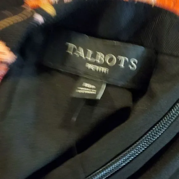Talbots floral Navy Pink And Orange pencil skirt petite 16P New