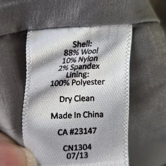 Talbots Size 10 Gray &amp; Black Pattern A-Line Dress Wool Blend Short Sleeve