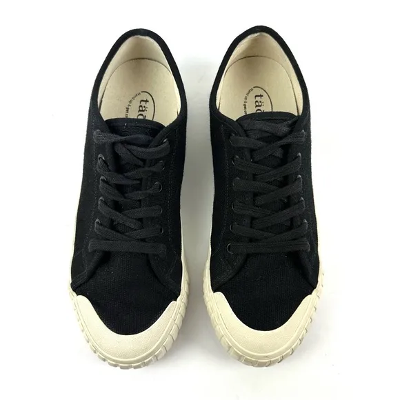 Taos One Vision Sneakers 6.5 Black Canvas Lace Shoes Womens Comfort