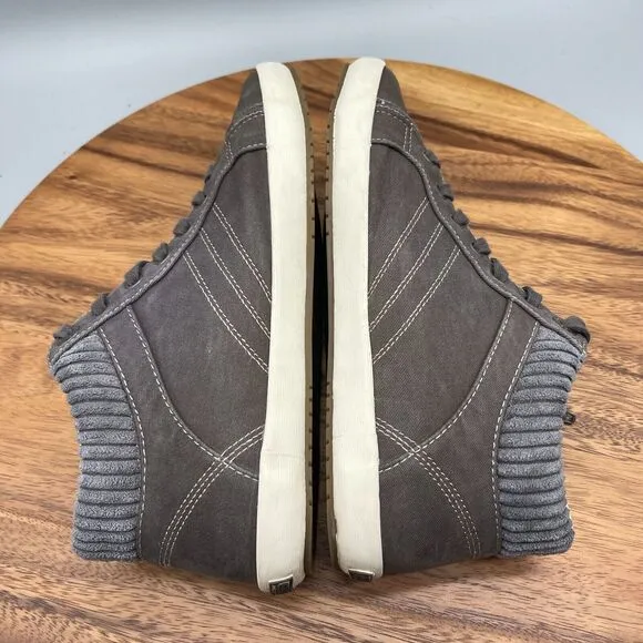 Taos Startup Shoes Womens 8.5 Gray Mid Top Casual Lace Up Zip Comfort Sneakers