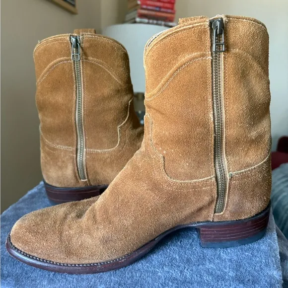 Tecovas the Dean honey suede short boots
