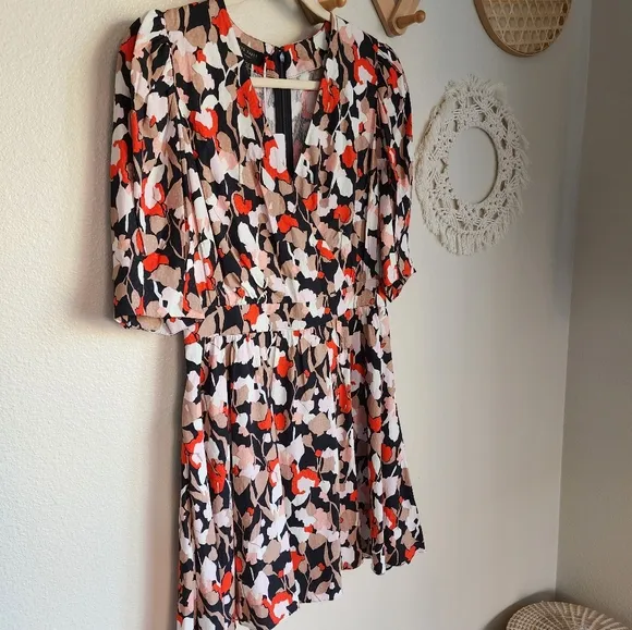 Ted Baker Skiala Short Sleeve Mini Floral DRESS Size 2 NWT