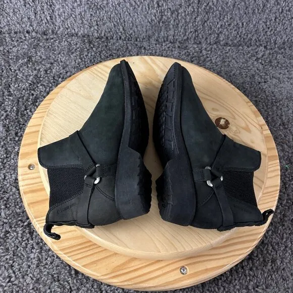 Teva De La Vina Dos Chelsea Boot Womens 7.5 Black Nubuck Leather Moto Harness