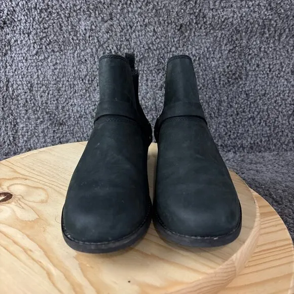Teva De La Vina Dos Chelsea Boot Womens 7.5 Black Nubuck Leather Moto Harness