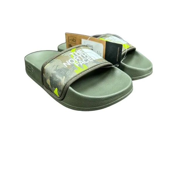 The North Face Base Camp Slide III Green Camo Print Slides Youth Boy's Sz 11-13