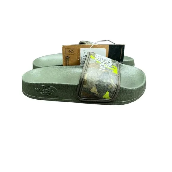 The North Face Base Camp Slide III Green Camo Print Slides Youth Boy's Sz 11-13