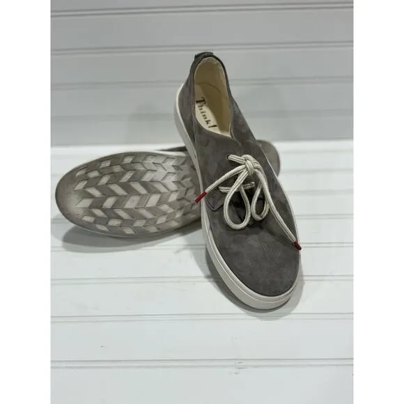 Think! (Made In Romania) Womens Grey Leather Shoes Size 39 European Rare Austria