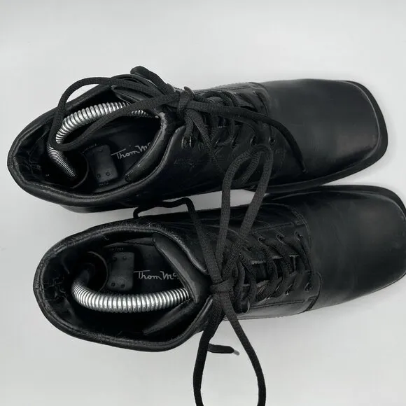 Thom McAn Black Leather Lace Up Combat Boots Women’s 9 Ankle Boots Grunge Goth