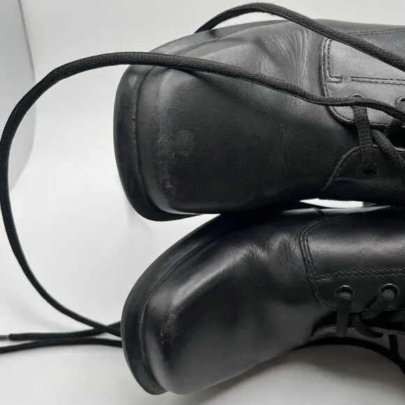 Thom McAn Black Leather Lace Up Combat Boots Women’s 9 Ankle Boots Grunge Goth